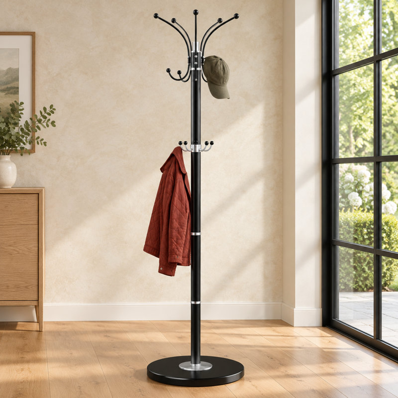 Stainless Steel Freestanding 14 - Hook, Black