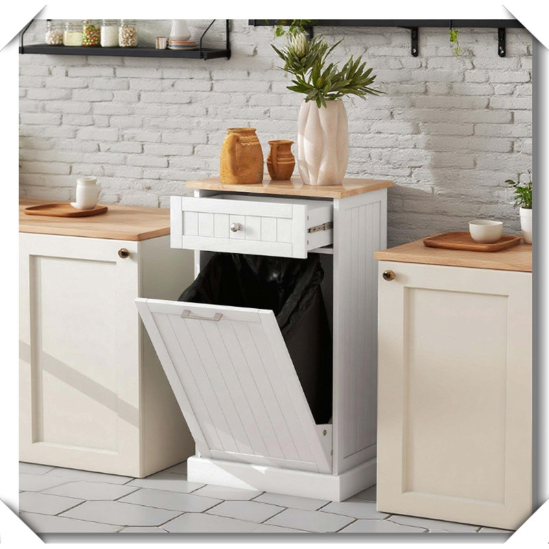 Poubelle de cuisine inclinable robuste et autoportante