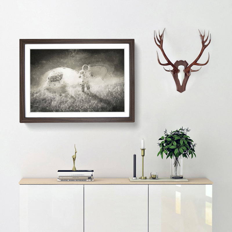Space Travel in Abstract - Framed Print, 36cm H x 48cm W x 2cm D, Walnut Framed