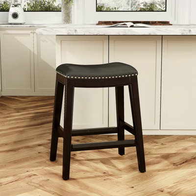 Tabouret de comptoir 24 po, siège en cuir