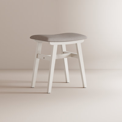 Tabouret de coiffeuse en bois massif Anita avec coussin de selle, siège éponge à rebond élevé, fauteuil de maquillage facile à assembler