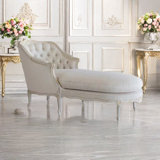 Vintage Solid Wood Indoor Chaise Lounge Upholstered Chaise Lounge
