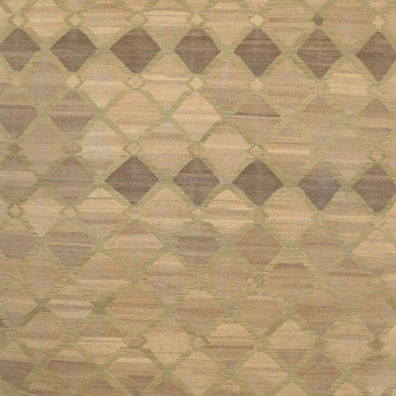 Tapis beige contemporain, Carré 7 pi