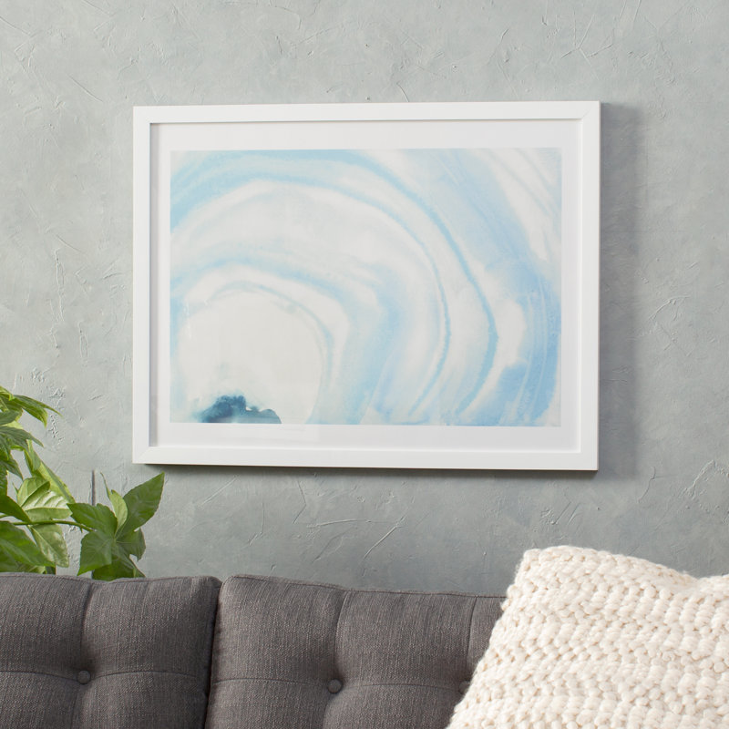 " Watercolor Geode X " by Chris Paschke, 24" H x 16" W x 1" D, White Framed Paper