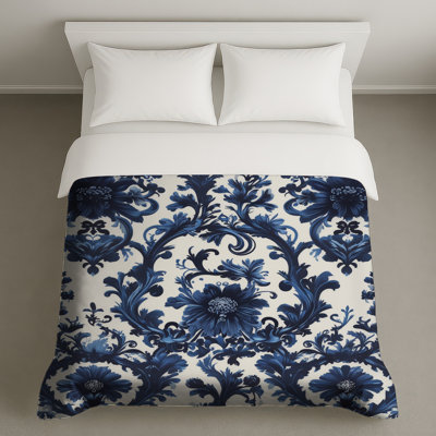 Blue Floral Damask Duvet Covers