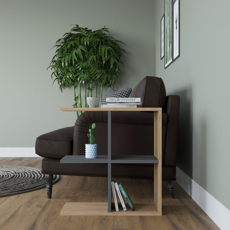 End Table, Oak/Anthracite