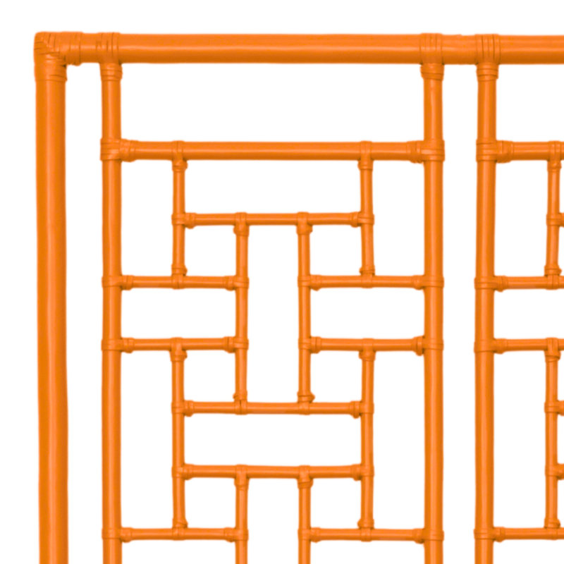 Ohana Rattan Open-Frame Headboard, King, Citrus Orange