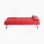 67-Inch Red Leather Multifunctional Double Folding Sofa Bed With Coffee Table For Office Use