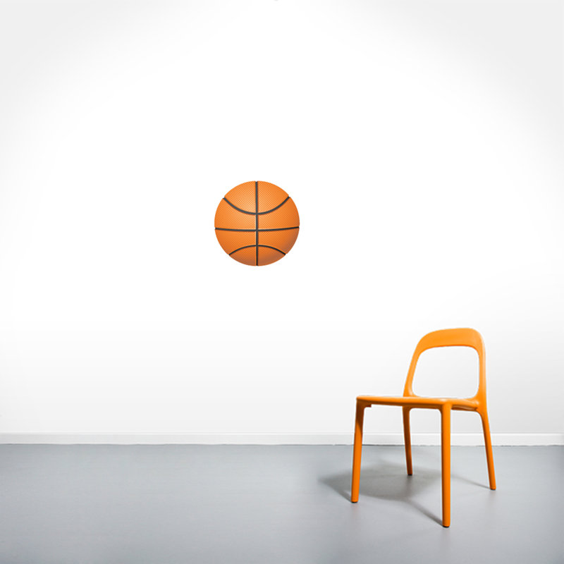 Décalcomanie murale basket, H 12 po x l 12 po