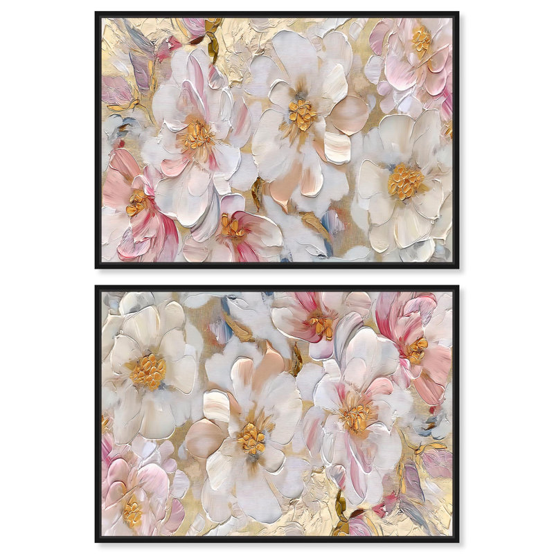 Fleur Essence, H 11 po x l 16 po, Cadre flottant noir