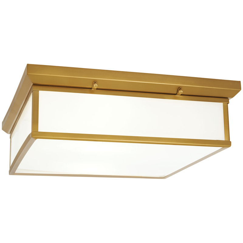 Plafonnier encastré 1 lumière Stephani, Nickel brossé, H 6 po x l 20 po x P 20 po