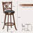 Set Of 2 Bar Stools Counter Height Chair Pub 360 Swiveling Upholstered Seat-617529141