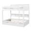 Lit superposé simple au-dessus de simple avec lit gigogne escamotable - Lit en bois peu encombrant avec tablettes intégrées, blanc-73710515-73710513