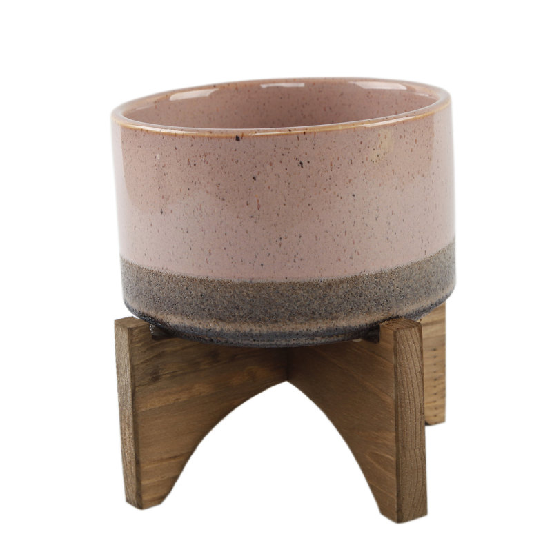 Pot de fleurs en céramique Nayeli, Rose, H 6,12 po x l 6,25 po x P 6,25 po
