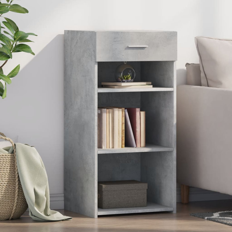 Alphanso 45cm Sideboard, 93cm H x 45cm W x 42.5cm D, Concrete Grey
