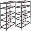 Ensemble de 2 tablettes de rangement à 5 niveaux, étagères de garage robustes, étagères réglables, tablette en acier, assemblage sans boulon, pour garage, remise, noir