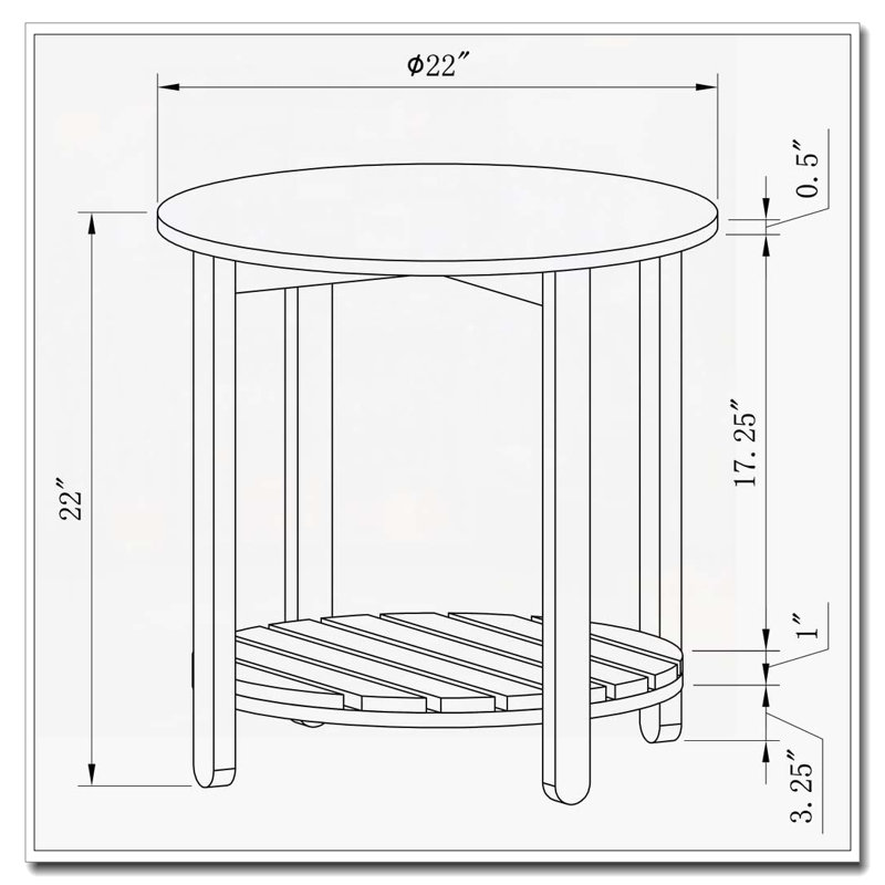 Table de bout en bois d'ingénierie Altos