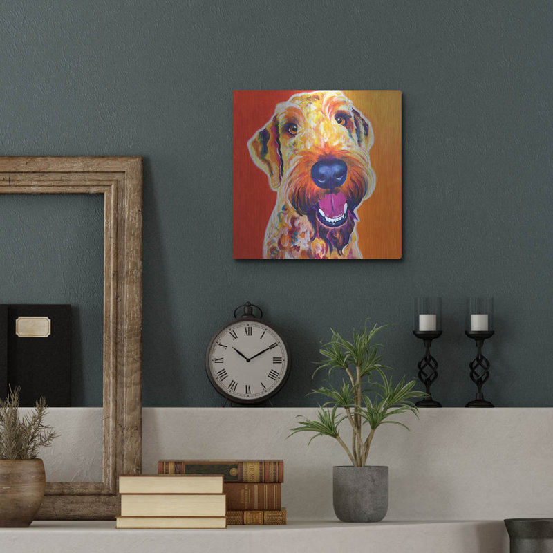 «Airedoodle - Hank» par Dawg Painter, H 12 po x l 12 po