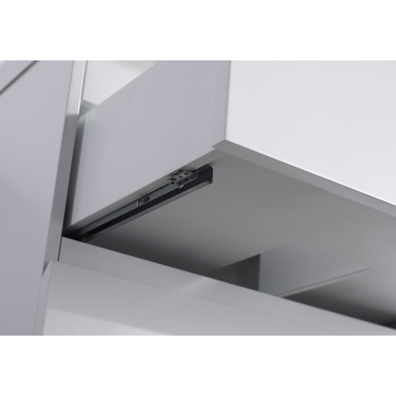 24-Inch White Plywood Wall-Mount Vanity with Resin Countertop