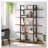 70.07" Height 5-Tier Vintage Industrial Rustic Brown Bookshelf-447921025