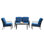 Repas d'extérieur en métal - Chaises ergonomiques et table d'écurie avec coussins décoratifs pour jardin, 4 pièces, cadre confortable pour patio