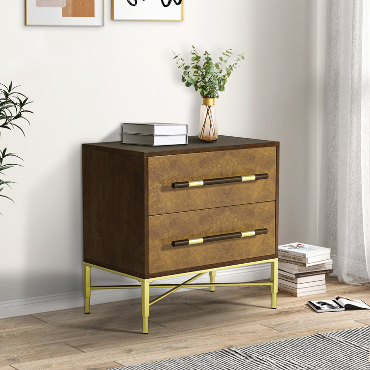 Lienhard 24'' Tall 2 - Drawer Nightstand with Built-In Outlets