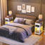 LED Narrow Nightstand With Charging Station Side Table