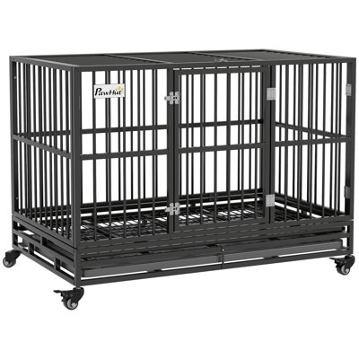 Dog Crate Dog Playpen with Lockable Wheels