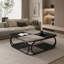 Table basse carrée en métal avec tablettes à deux niveaux pour le rangement et le décor de salon de style campagne moderne