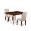 Ensemble de salle à manger 3 pièces pour petits espaces comprenant une table de salle à manger rectangulaire avec Dropleaf et 2 chaises Parson en tissu crème, acajou-106903483-106903484-109975324