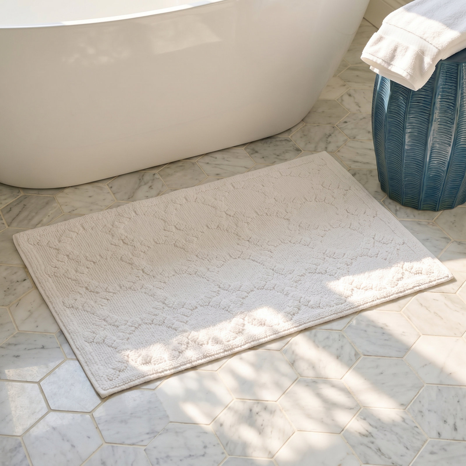 Clean Design Home Savoy Cotton Bath Rug
