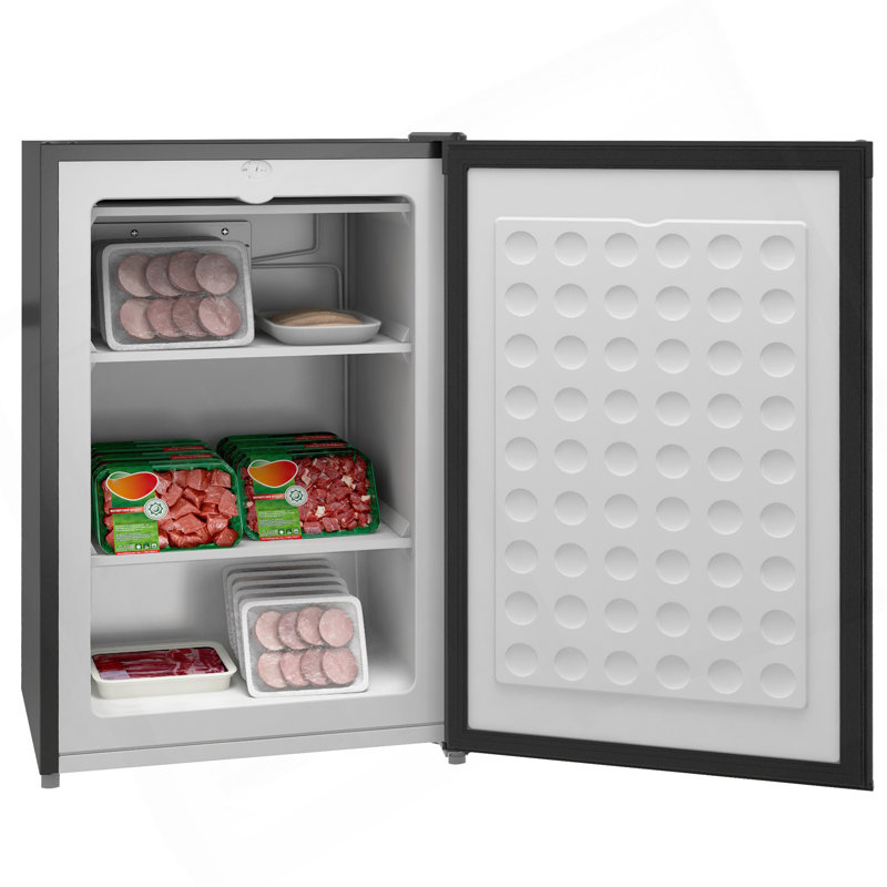 Upright Freezer, 3.0 Cubic Feet Compact Mini Freezer With Reversible Single Door And Adjustable Thermostat, Small Freezer For Home, Dorm, Apartment, Home Office, Black