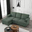 Canapé en L 86 po avec accoudoirs de rangement, repose-pieds et design réversible vert foncé 86 po-1572705397