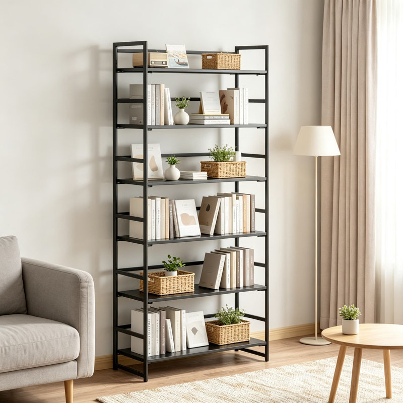Bibliothèque pliante multifonctionnelle rétro, Black