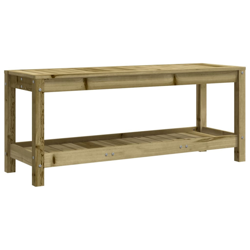 Alzugaray Solid Wood Outdoor Bench, Brown, 45cm H x 108cm W x 35cm D