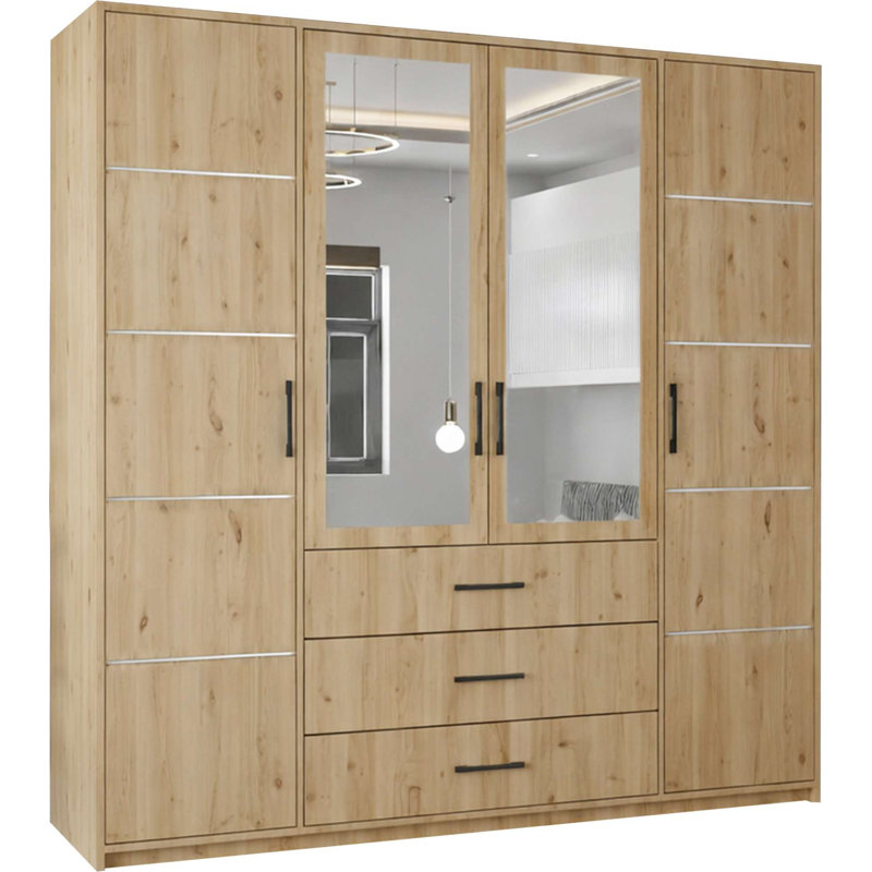 4 Door Manufactured Wood Wardrobe, Artisan