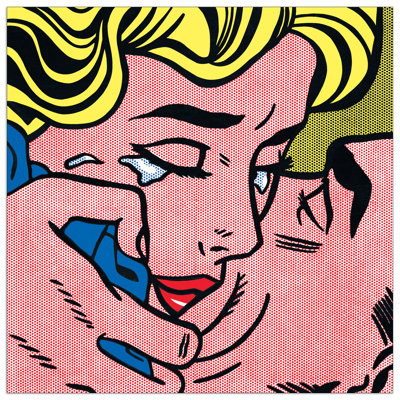 Kissby Lichtenstein by Roy Lichtenstein - No Frame Square Print on Wood