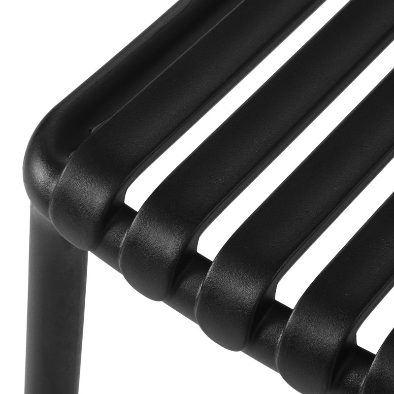 Ensemble repas d'extérieur rond, Noir