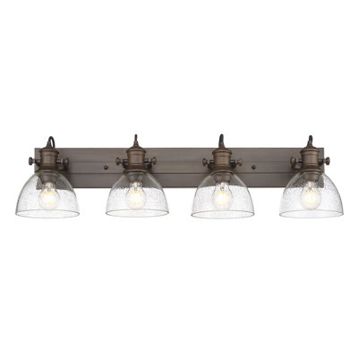 Hines 4-Light Vanity Light with Seeded Glass