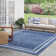 Lucretia Abstract Machine Woven Chenille Indoor/Outdoor Area Rug in Blue