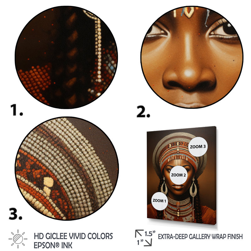 Syan World Cultures Samburou Beauté III, H 32 po x l 16 po x P 1 po, Cadre flottant doré