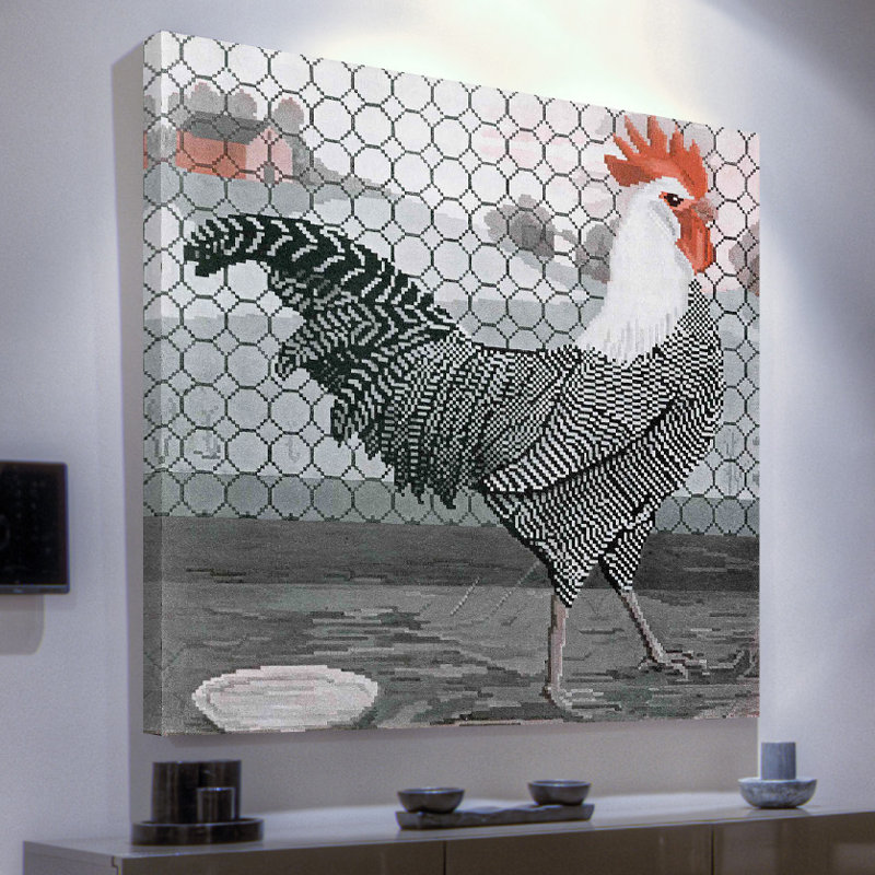 Journal Rooster 2 - Wrapped Canvas Print, 81cm H x 81cm W
