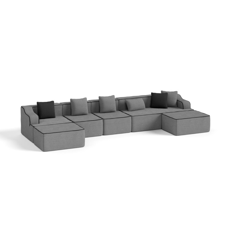 7 Seat U-shaped Sectional Sofa, 163" Wide Modern Soft Sofa Couch,no Assembly Required, For Living Room Office Apartment