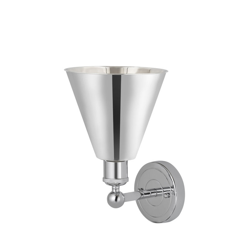 Applique murale 1 lumière 8 "Ballston Cone, Chrome poli