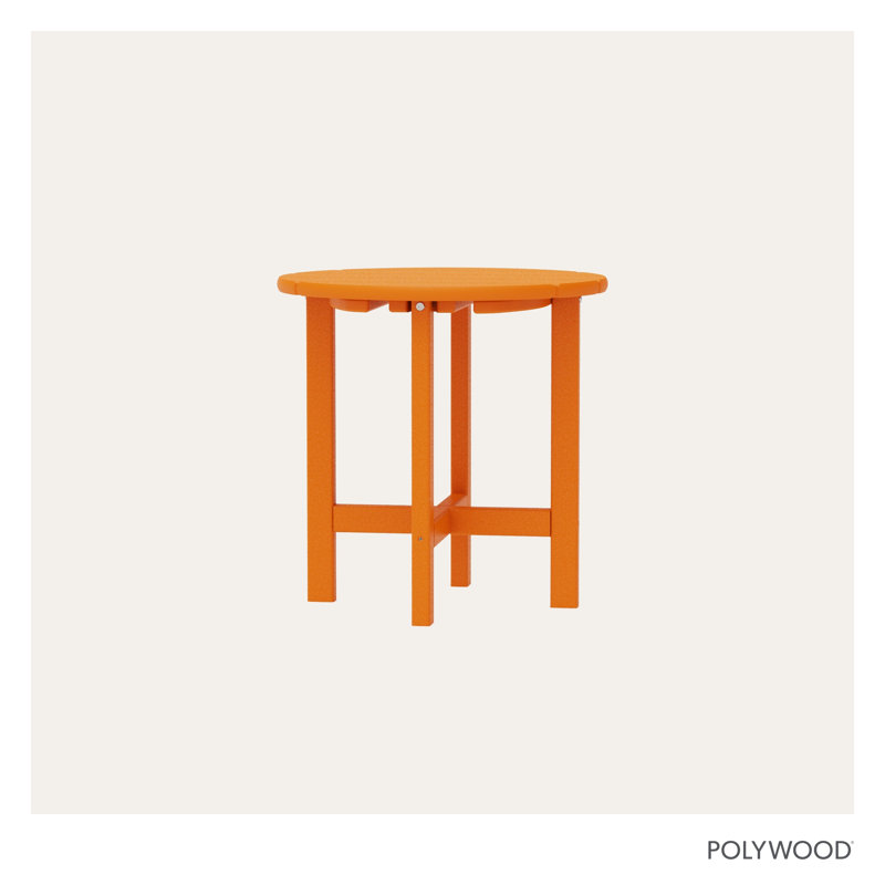 POLYWOOD Round 18" Side Table, Orange