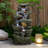 60" Outdoor/Patio 7-Tier Cascading Rock Freestanding Floor Waterfall Fountain With LED Lights And Pump For Garden Yard, And Deck Decor