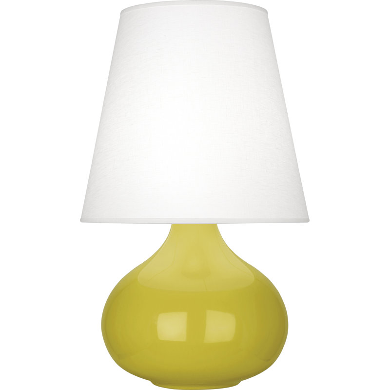 Small June Accent Lamp, Citron, Oyster Linen