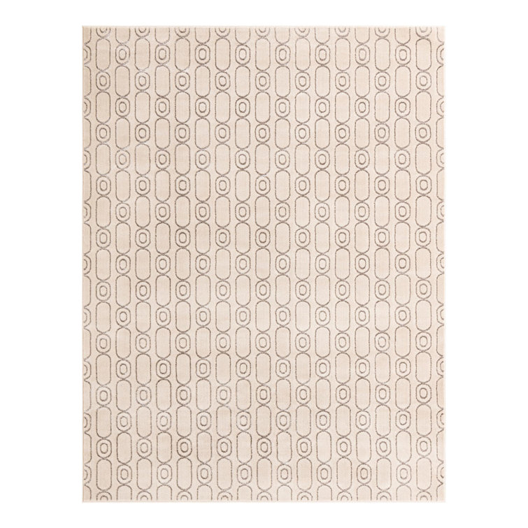 Latitude Run® Column Nikica Rug White and Silver