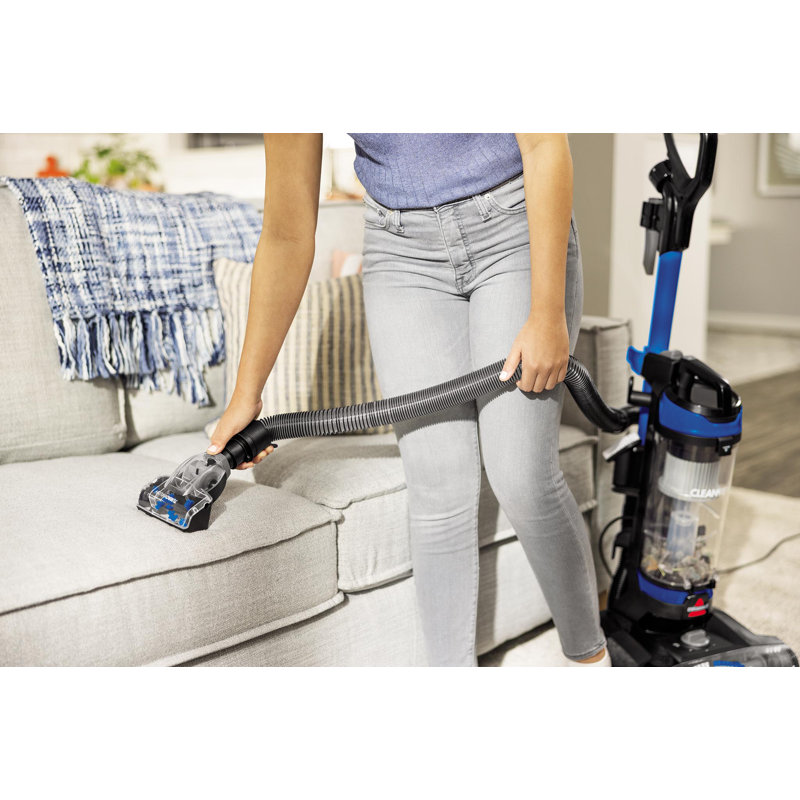 Black and Blue Upright Bagless Vacuum Cleaner with HEPA Filter