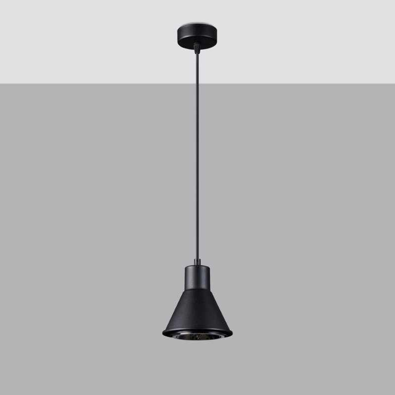 Bertus 1 - Light Stainless Steel Pendant, Black